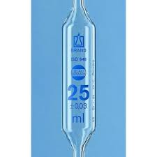 Pipetas aforadas, BLAUBRAND®, 25ml, clase AS, 2 aforos, vidrio AR-GLAS®, DE-M. Compra por múltiplo de 6/Precio x un. Brand.